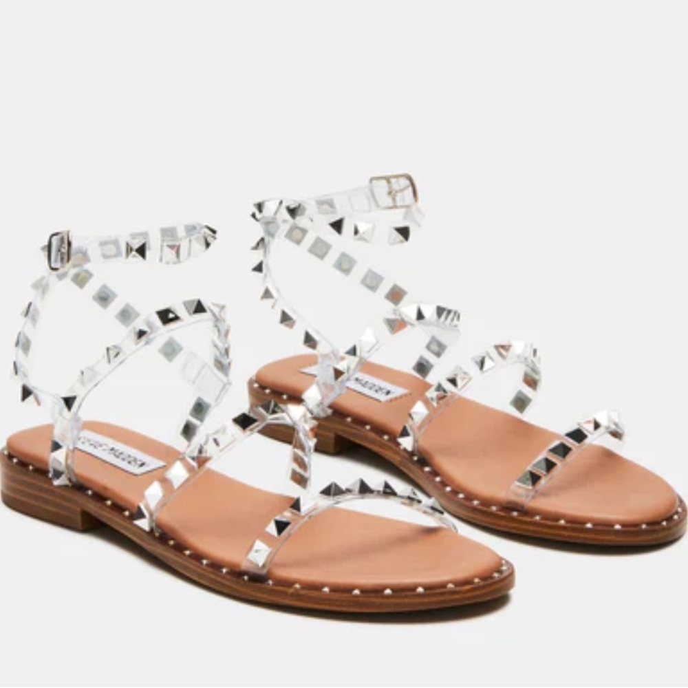 Steve Madden Clear Studded Travel Sandal